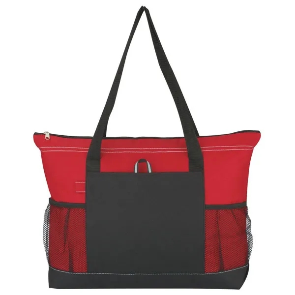 Customized 600D Polyester Zippered Tote Bag 2