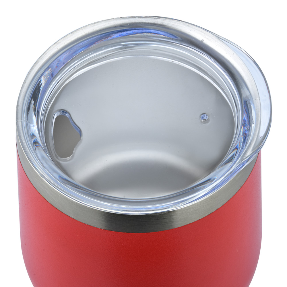 12oz. Stainless Steel Stemless Wine Tumbler with Sipping Lid 9