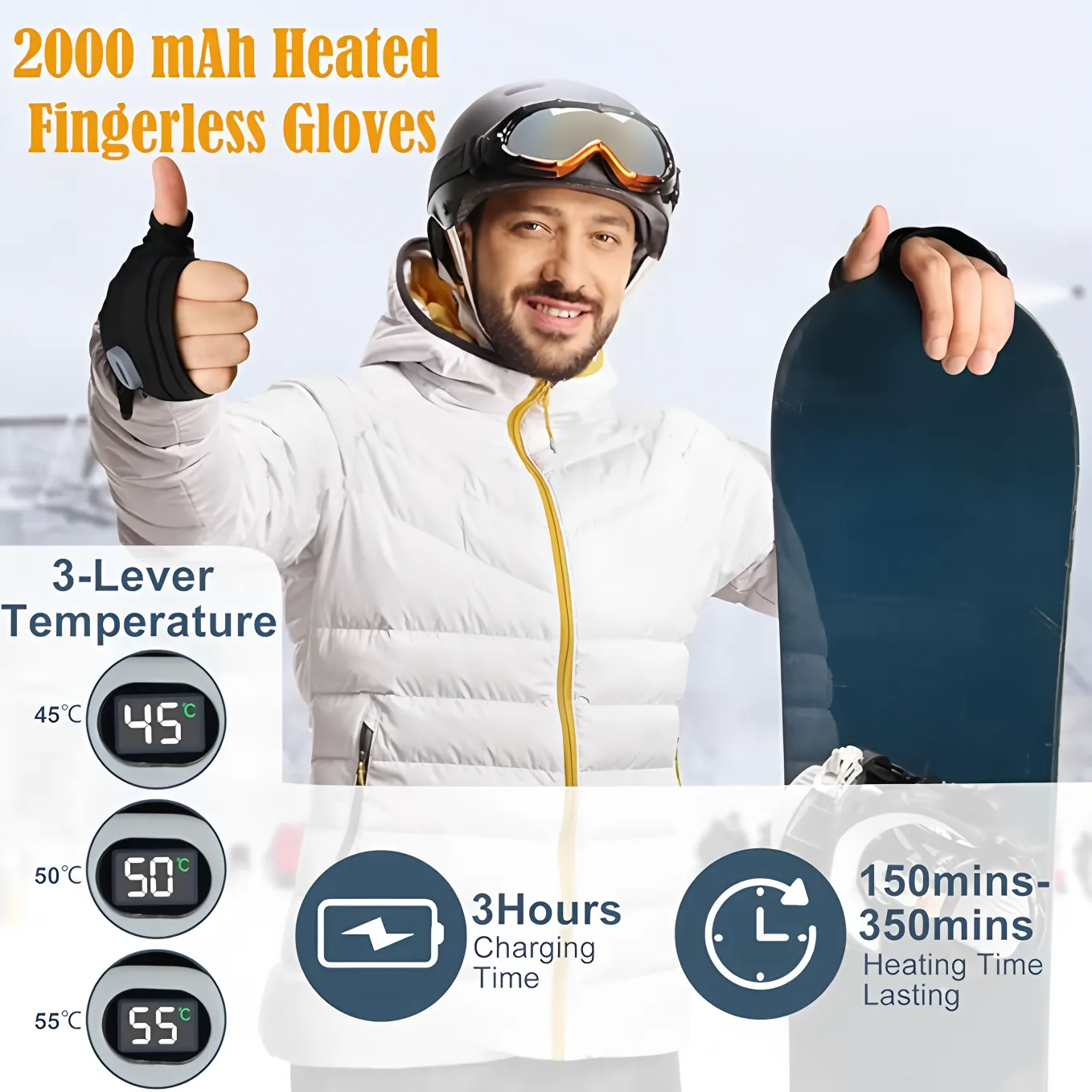 Custom Heated Gloves with Digital Display for Men & Women - Bulk Wholesale 4