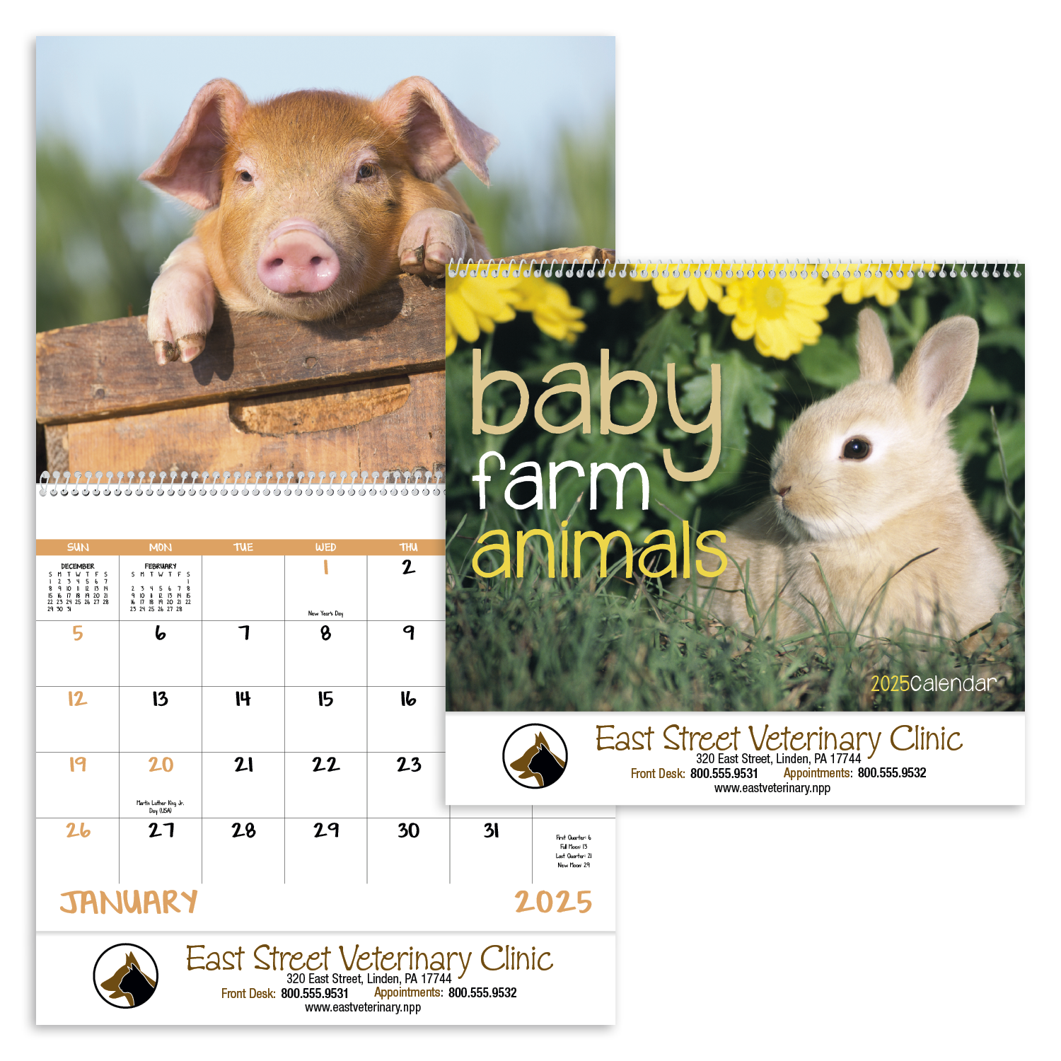 Good Value™ Baby Farm Animals - Spiral Calendar 17