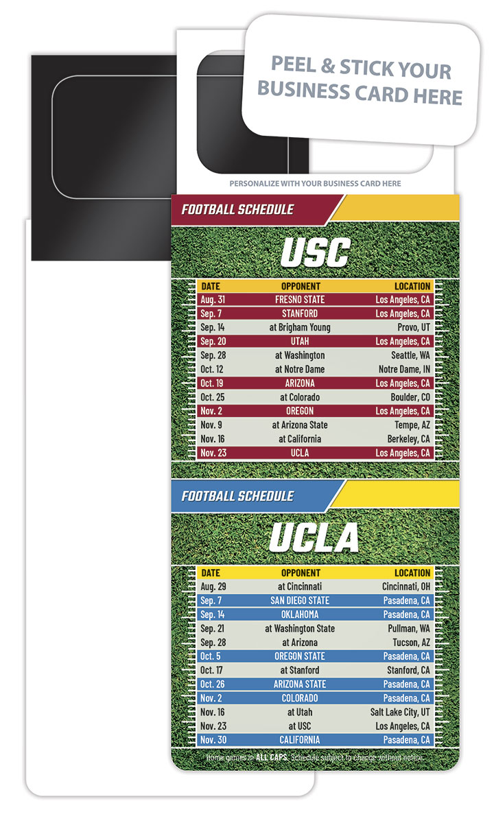 Pro Football Schedule Magnet - Peel and Stick Business Card (3.5x9)