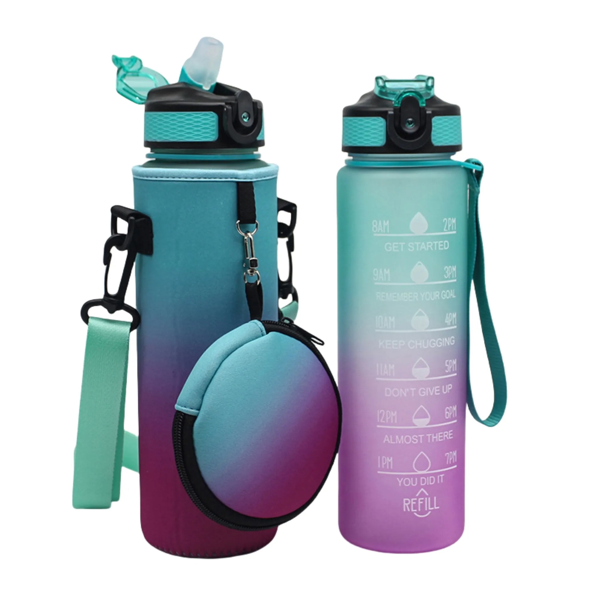 Neoprene Water Bottle Sleeve With Pouch 3