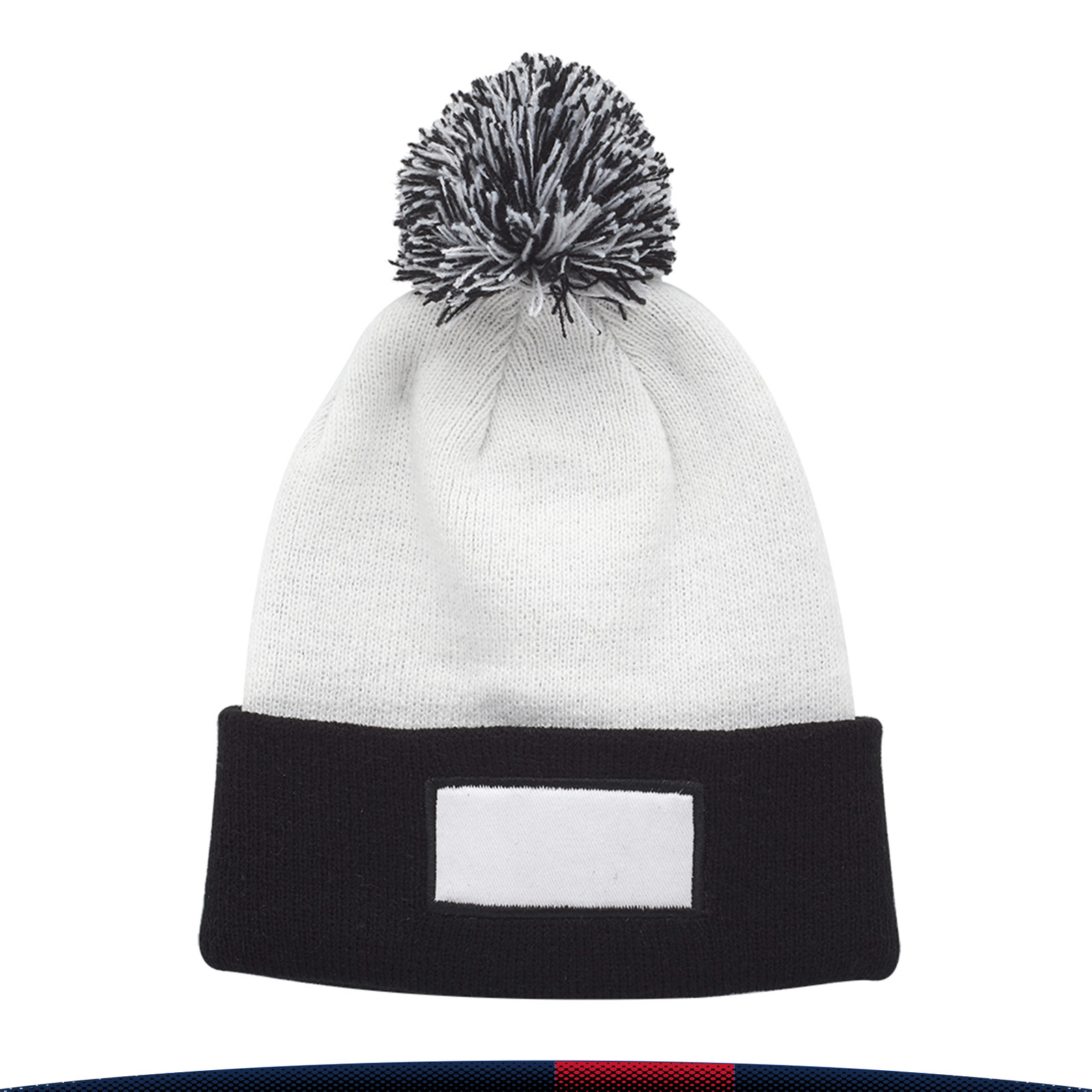 Haines Two-Tone Knitted Pompom Beanies 6