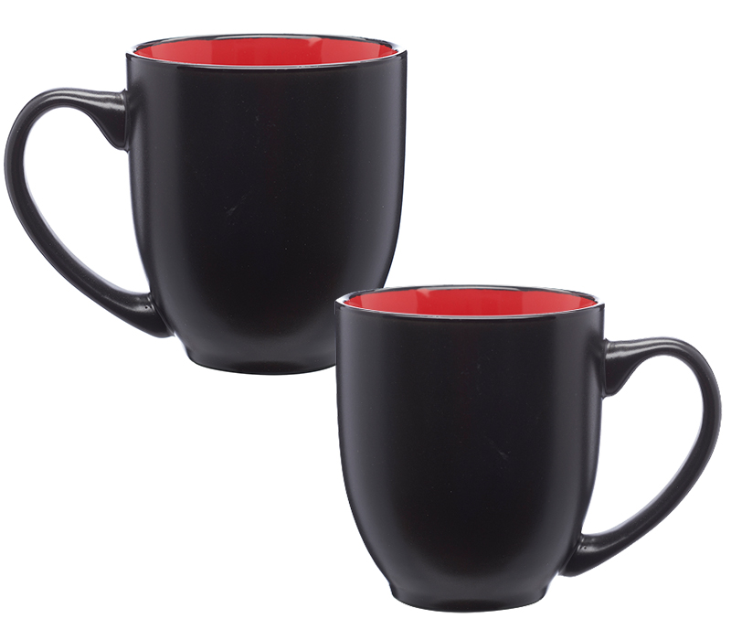 Two-Tone Black Matte Ceramic Mug, 16 oz. 9