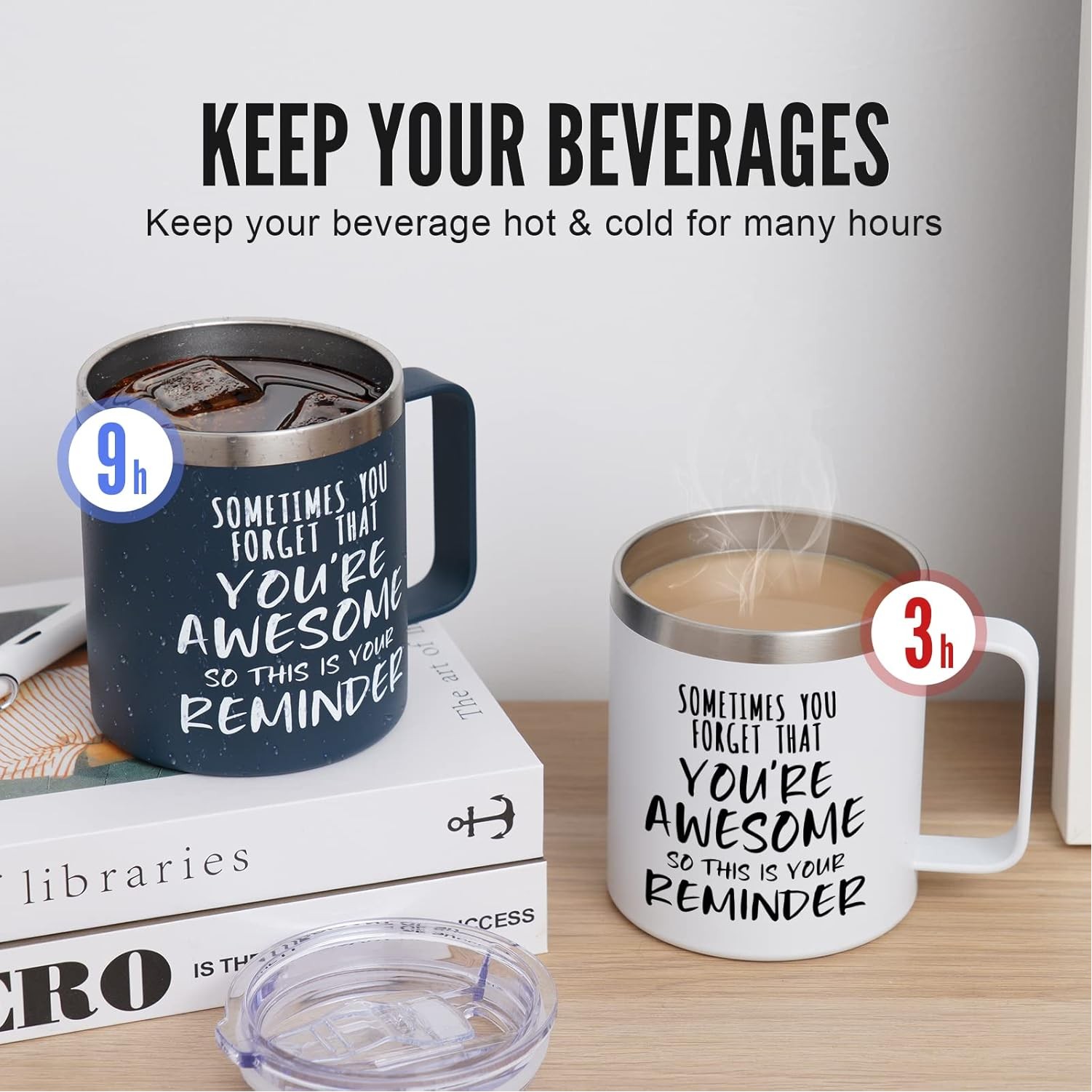 Coffee Mugs 14oz Stainless Steel Tumbler With Lid 3