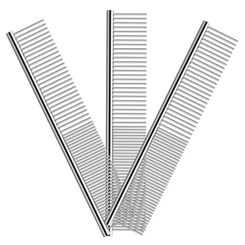 Electroplating stainless steel beauty comb for pets 5