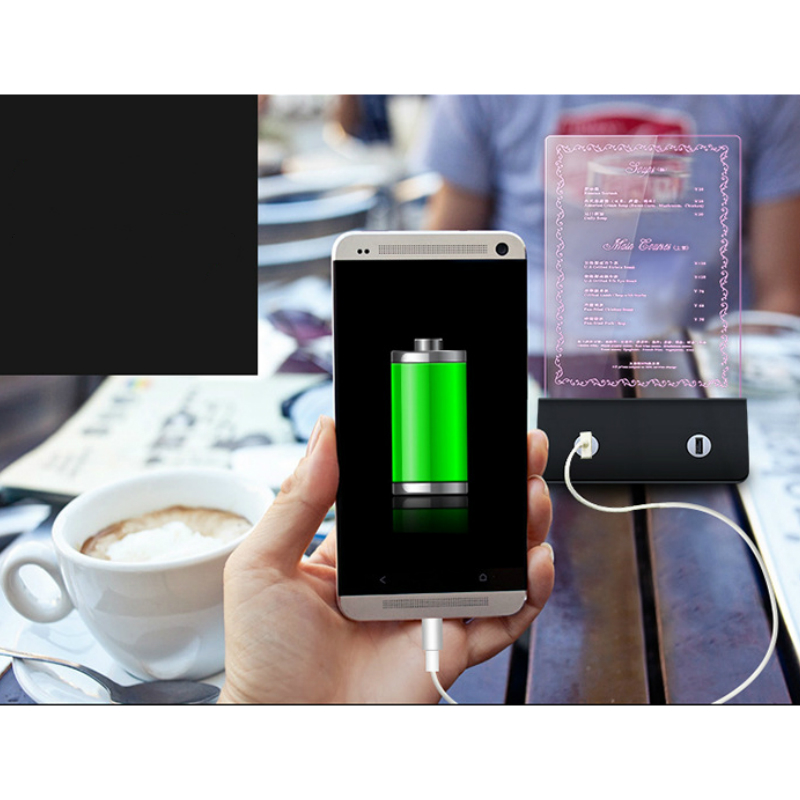 10000mAh table stand holder advertising cafe restaurant menu power bank 5