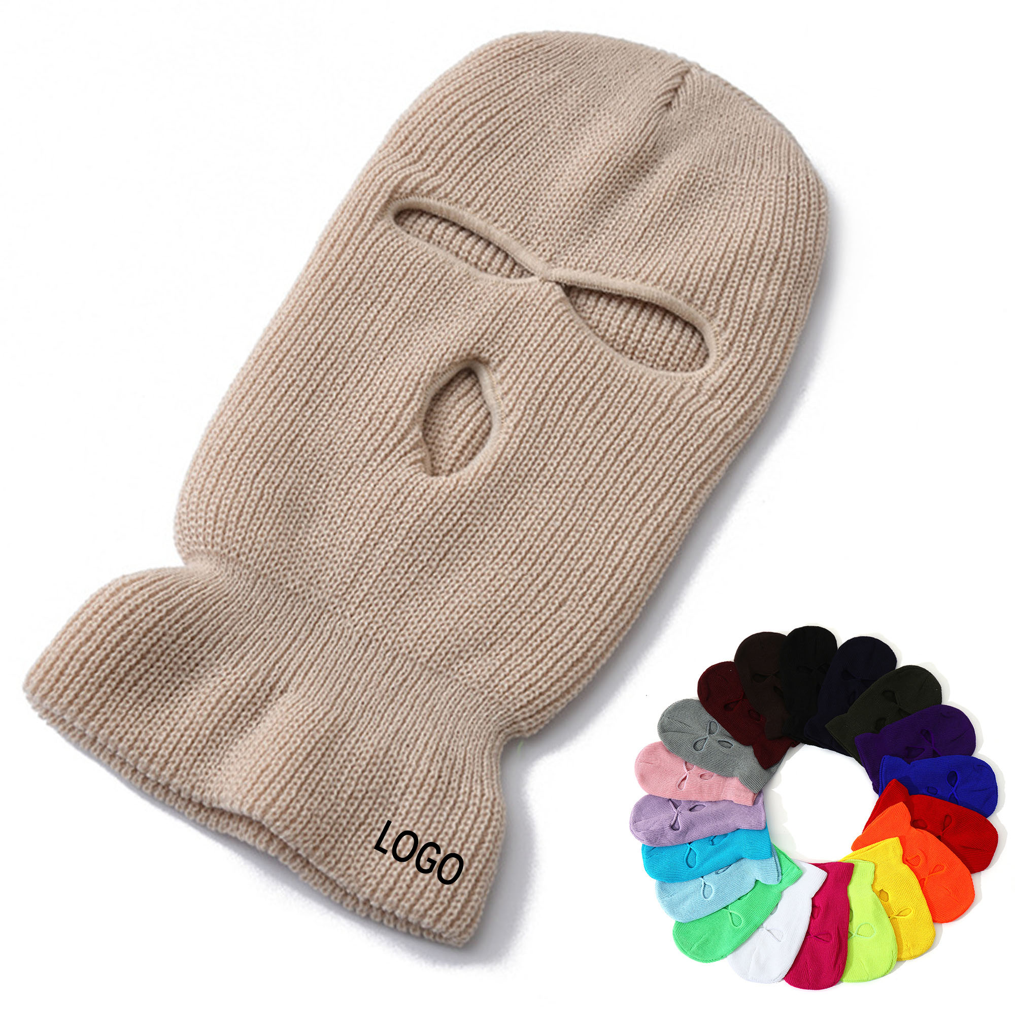 Knitted Full Face Mask 3 Hole Ski Balaclava Winter Cover 3