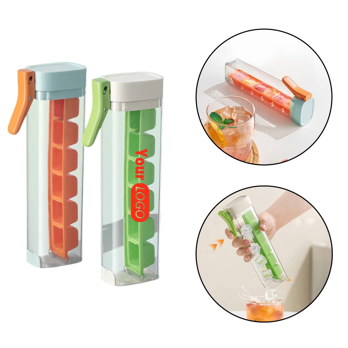 Simple Press-Type Six-Compartment Ice Cube Tray 2