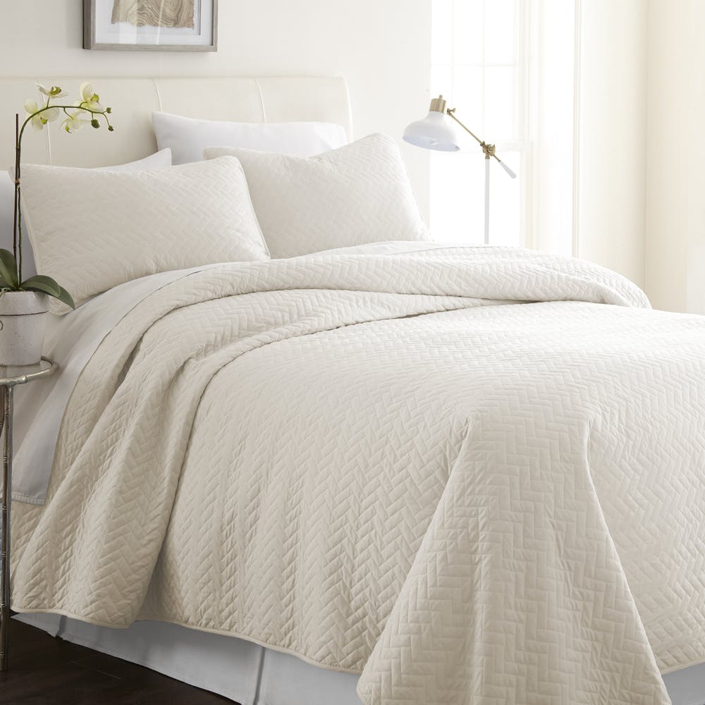 Premium Quilted Coverlet Sets - Gray Twin 2 Piece 1