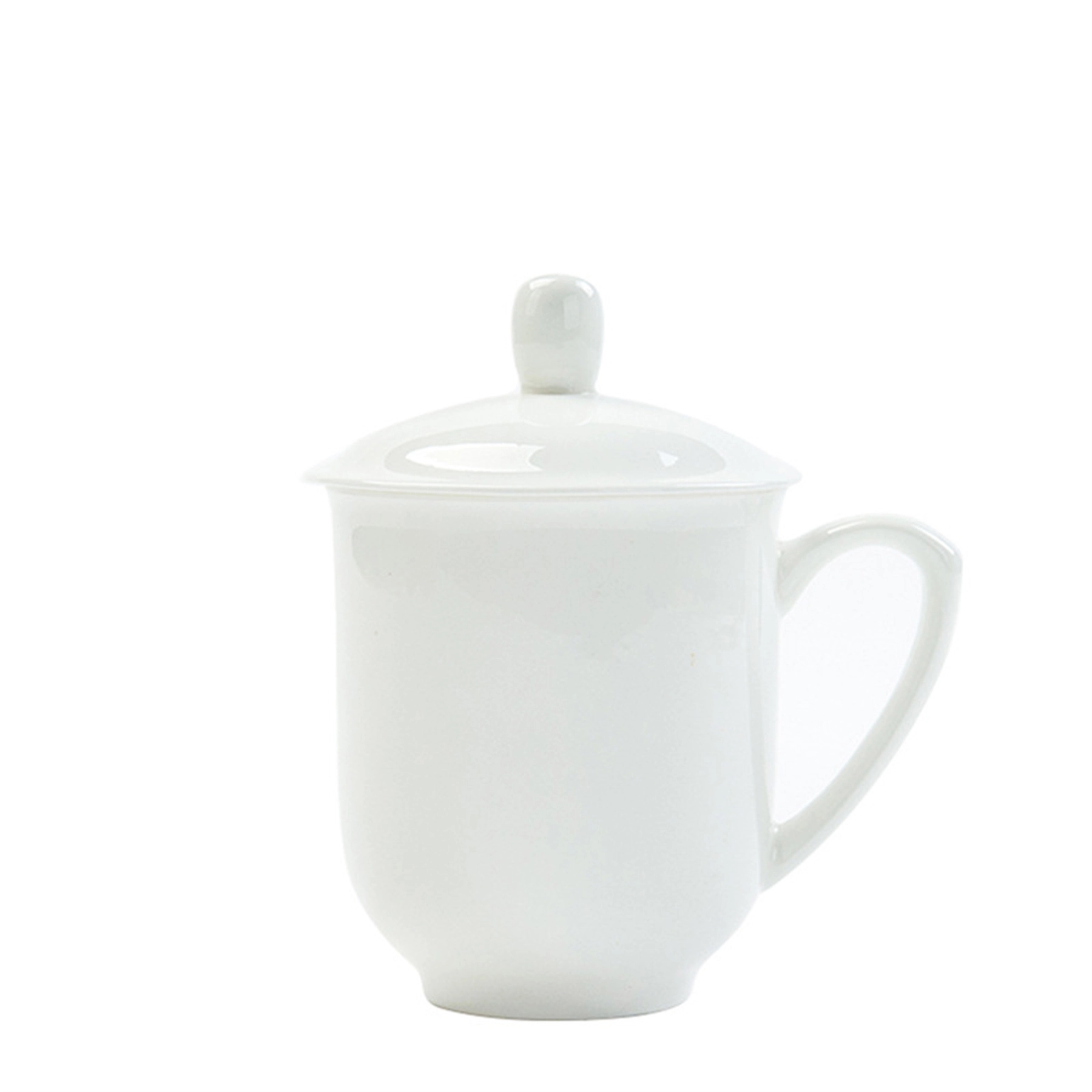 12 Oz Bone Porcelain Ceramic Cup with Lid 5