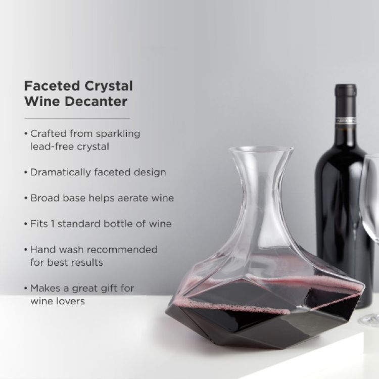 Viski® Faceted Crystal Wine Decanter 6