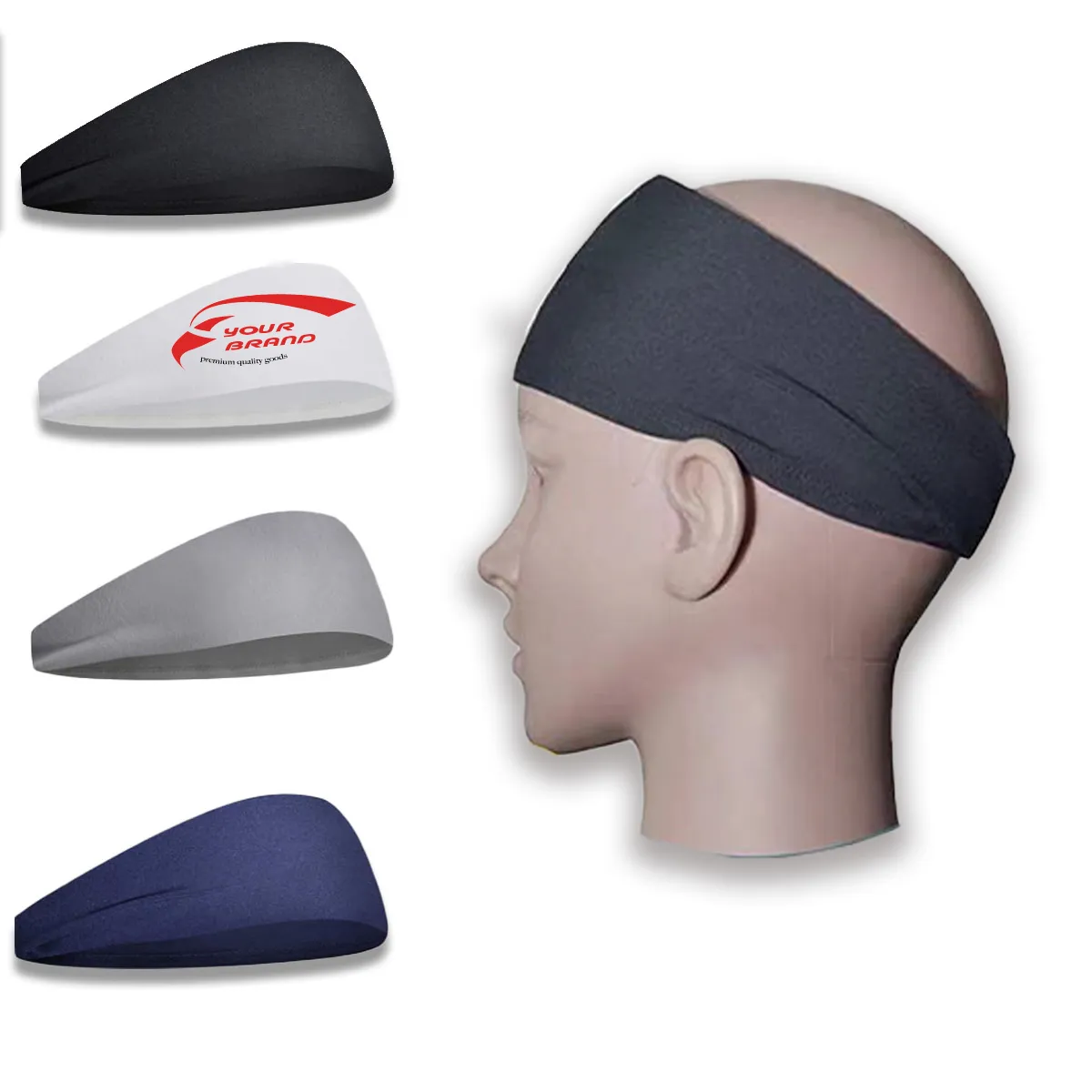 5 Pack High Elasticity Moisture Wicking Sports Headbands 2
