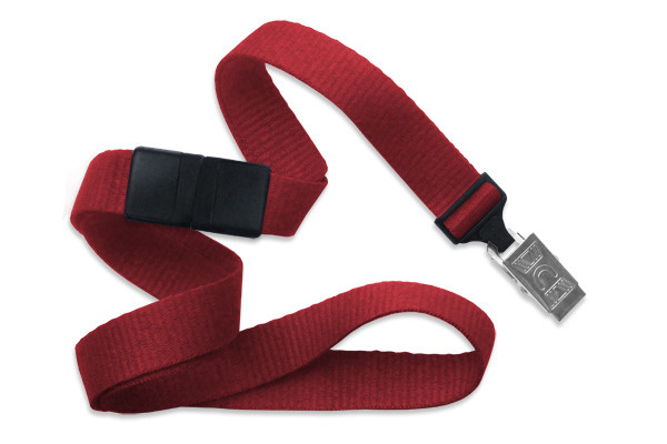 5/8" Blank Breakaway Lanyard w/Bulldog Clip (Red) 2