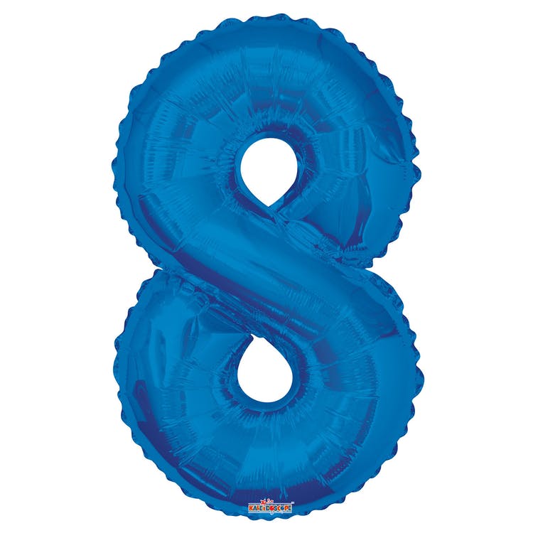 Mylar Number 8 Balloons - Blue 34" 3
