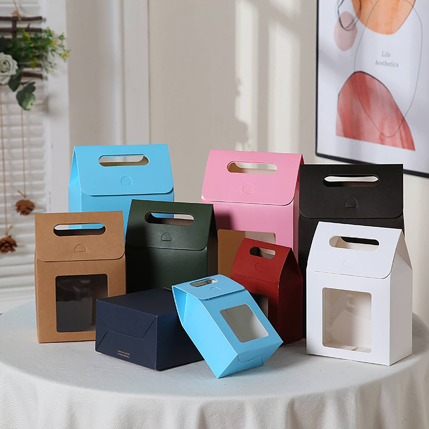 Customiz Handheld Paper Gift Box With Clear Window 9