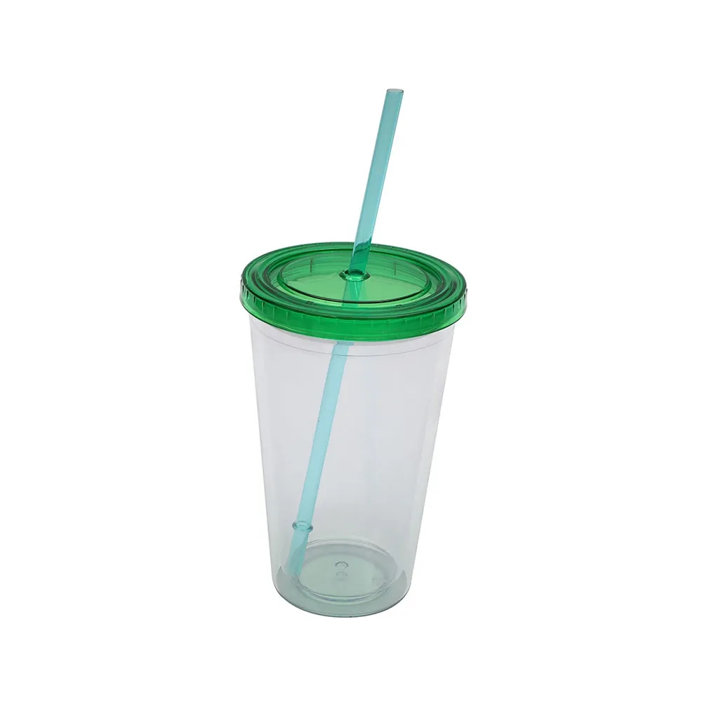Clear Double Wall Tumbler with Straw 3