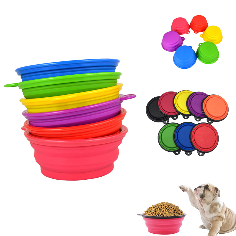 Portable Silicone Pet Bowl With Carabiner With Hook 1