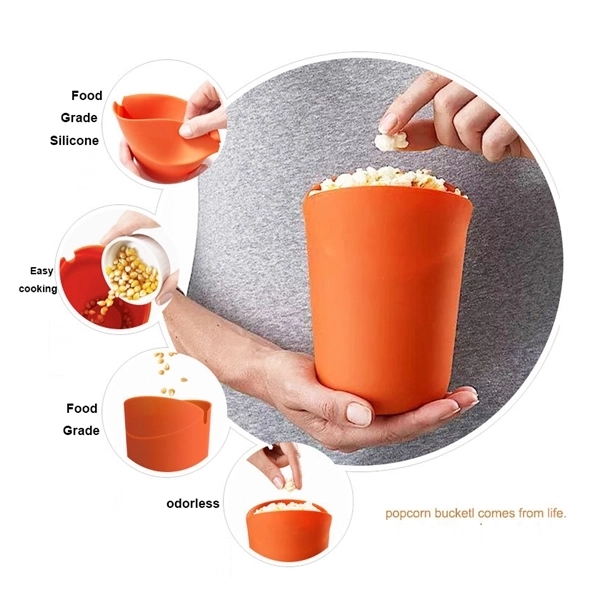 Microwave Silicone Foldable Popcorn Bucket Bowl 4