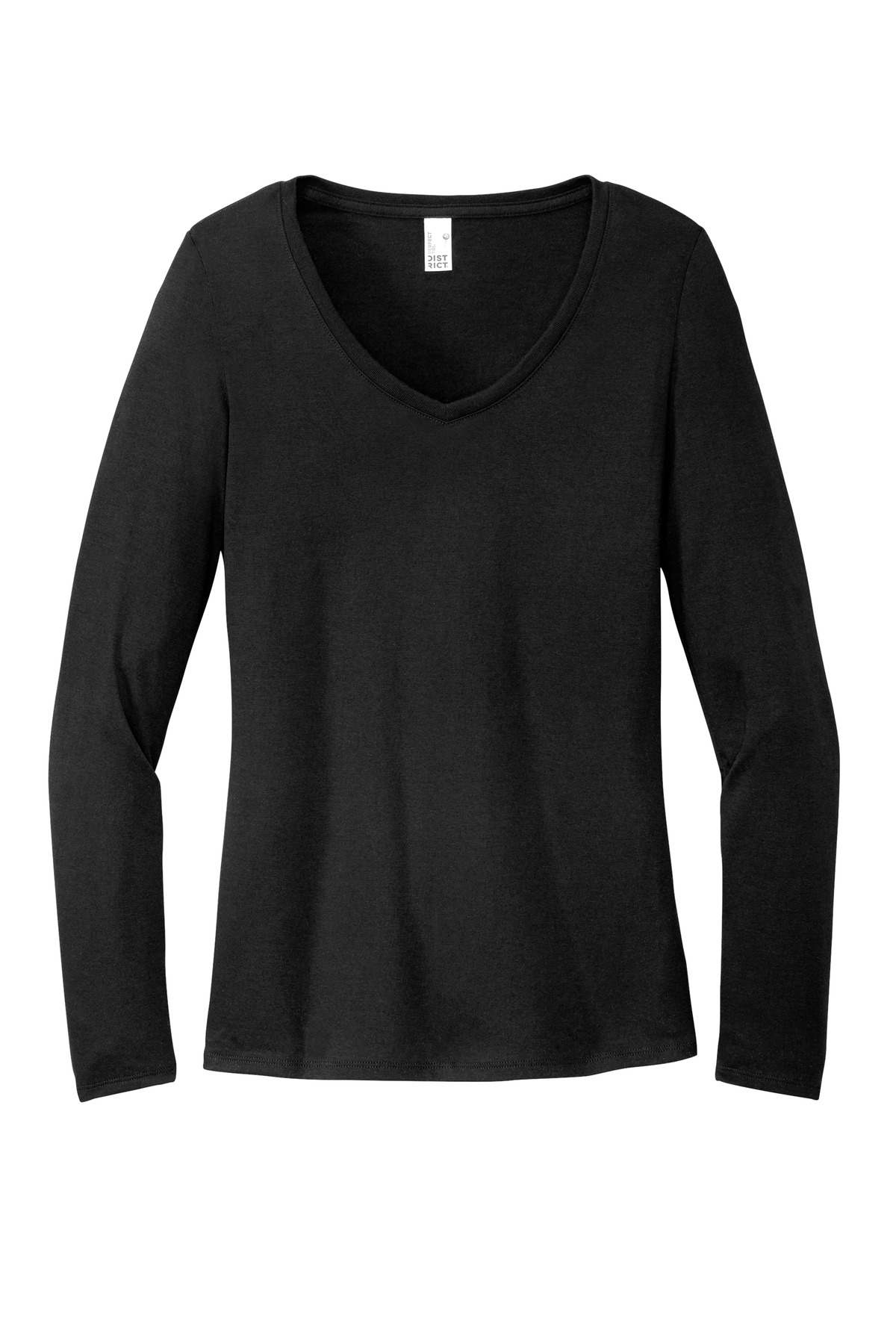 District Women's Perfect Tri Long Sleeve V-Neck Tee DT135 41