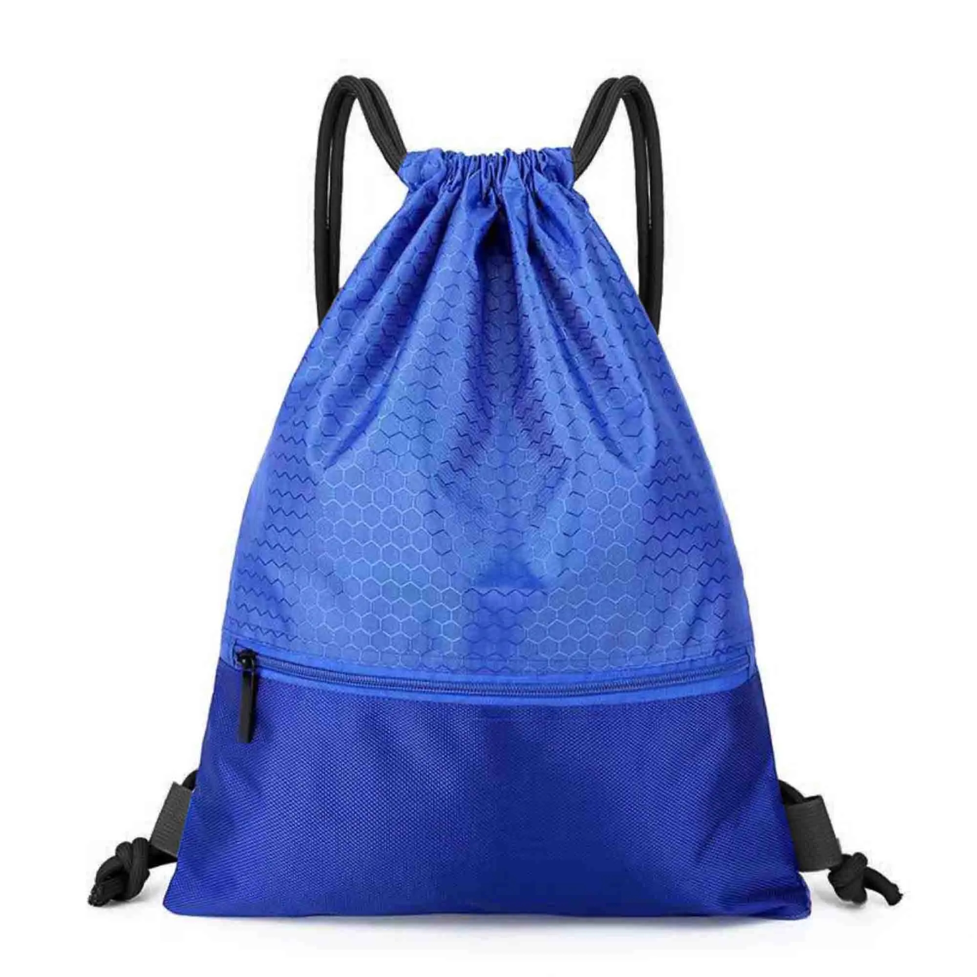 Pocketed Waterproof Drawstring Backpack W/ Zipper 4