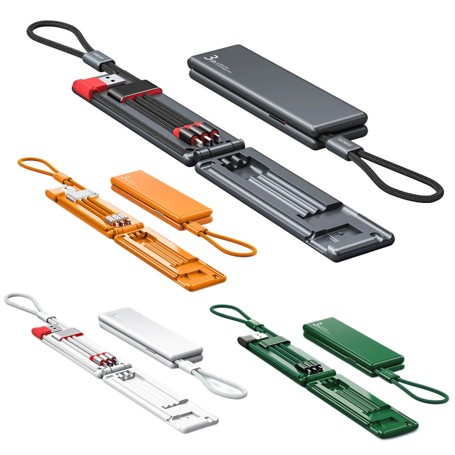 Three-In-One Flip-Top Scalable Charging Cable 3