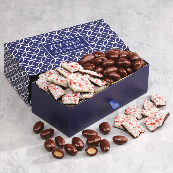 Hidden Treasures with Dark Chocolate Almonds and Peppermint Bark