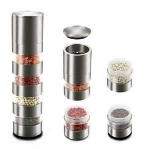 4 In 1 Pepper Grinder With Spice Cans Set For Convenient Seasoning 16