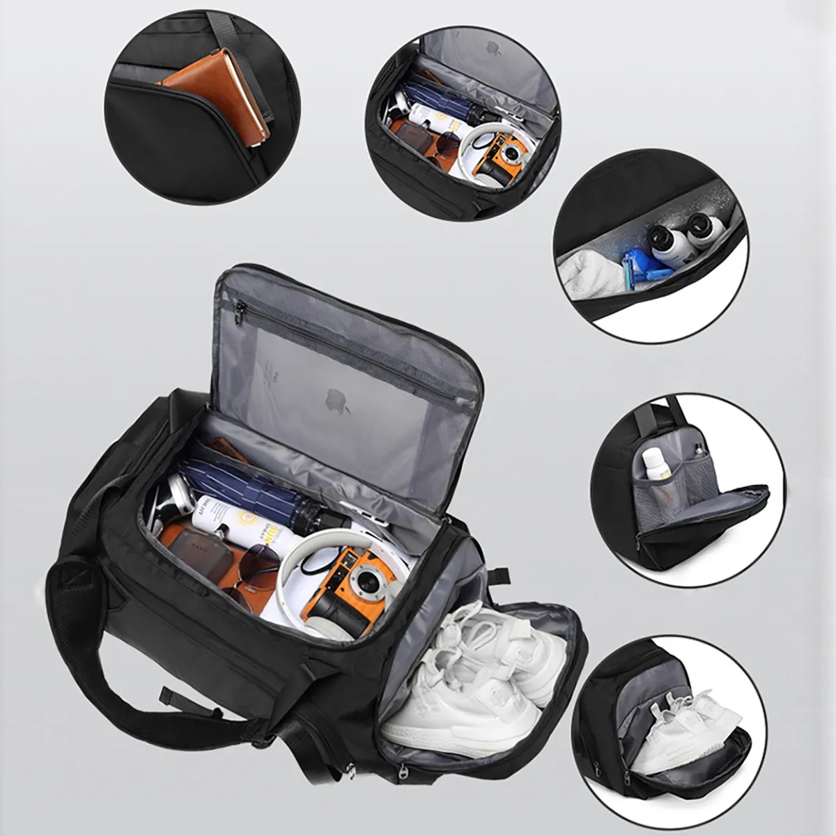 Overnight Travel Duffel Bag Backpack with Combination Lock 7