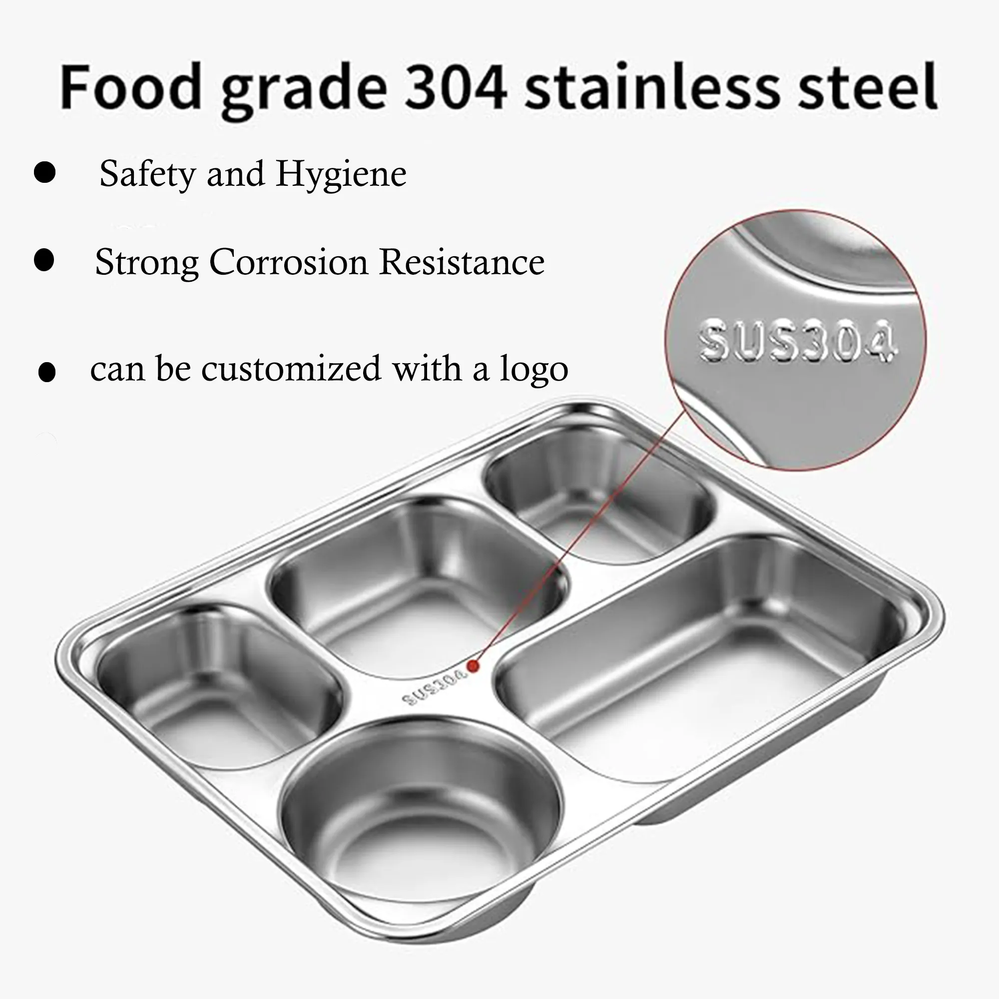 304 Stainless Steel Square Dinner Plate 3