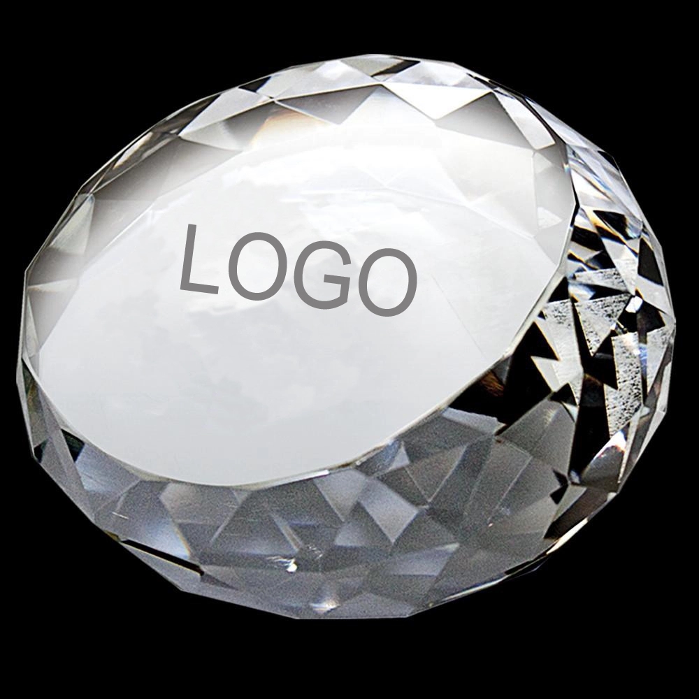 Multifaceted Crystal Round Paperweight 1