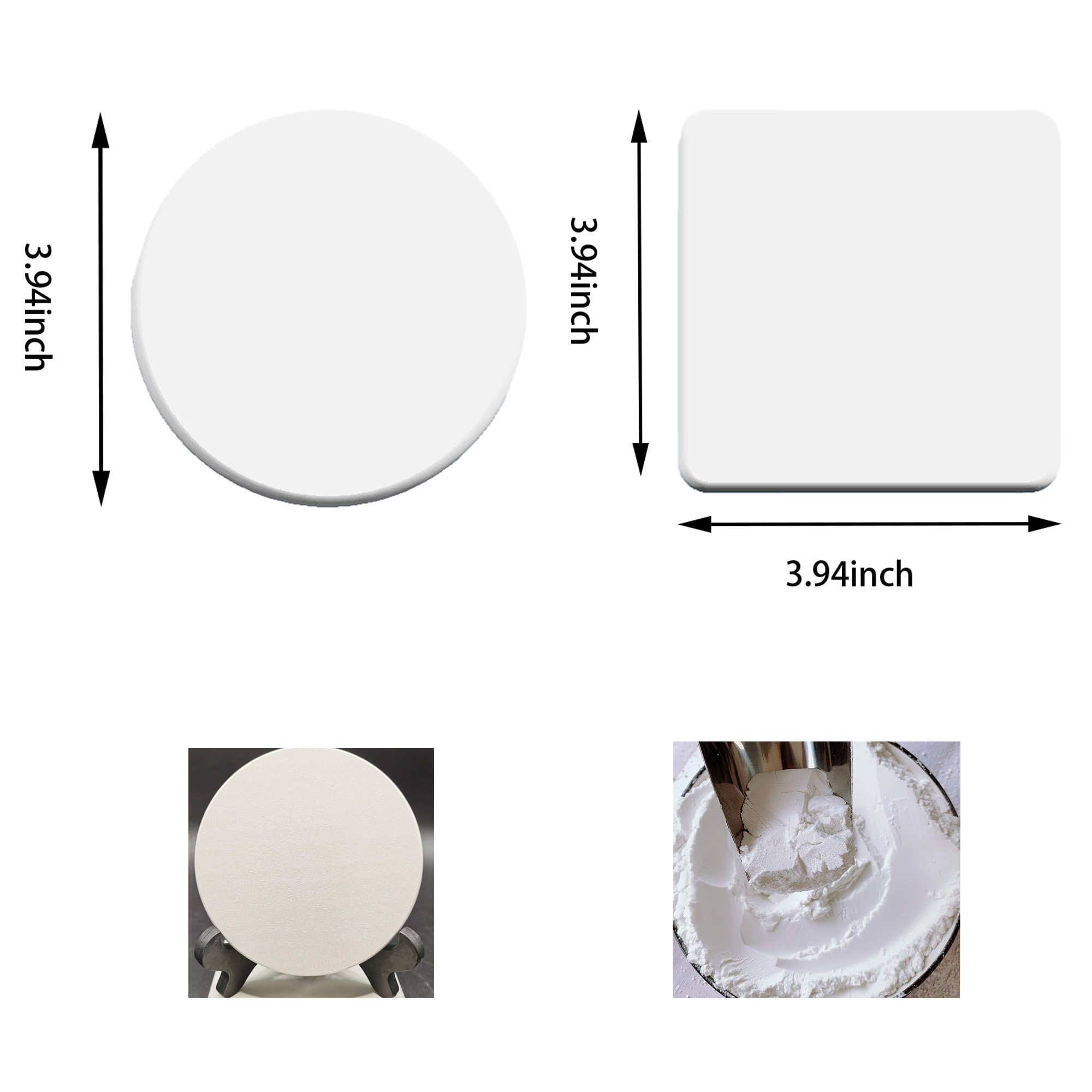 Customizable Shape Diatomaceous Coasters 2