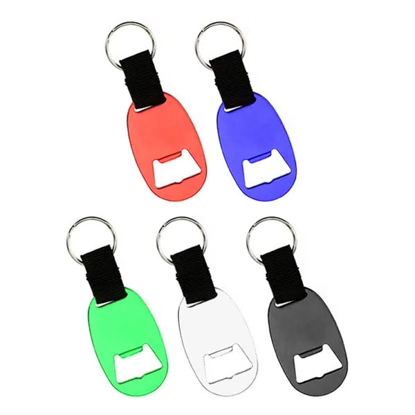 Oval Aluminum Beer Bottle Opener Keychain 4