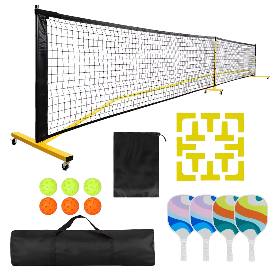 Pickleball Rack Set - Net + Iron Stand + Handle Bag w/ 2