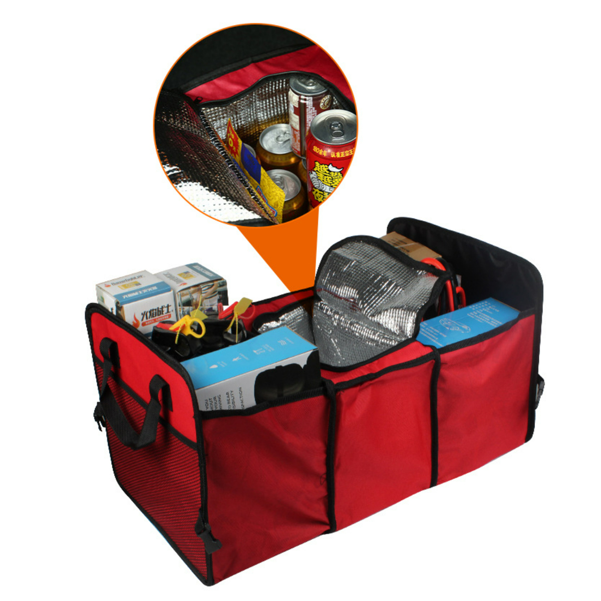 Folding Multi Compartment Car Trunk Organizer 4