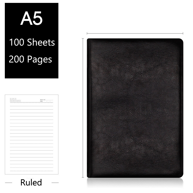 Customized A5 Thick PU Leather Cover Journal Notebook 3