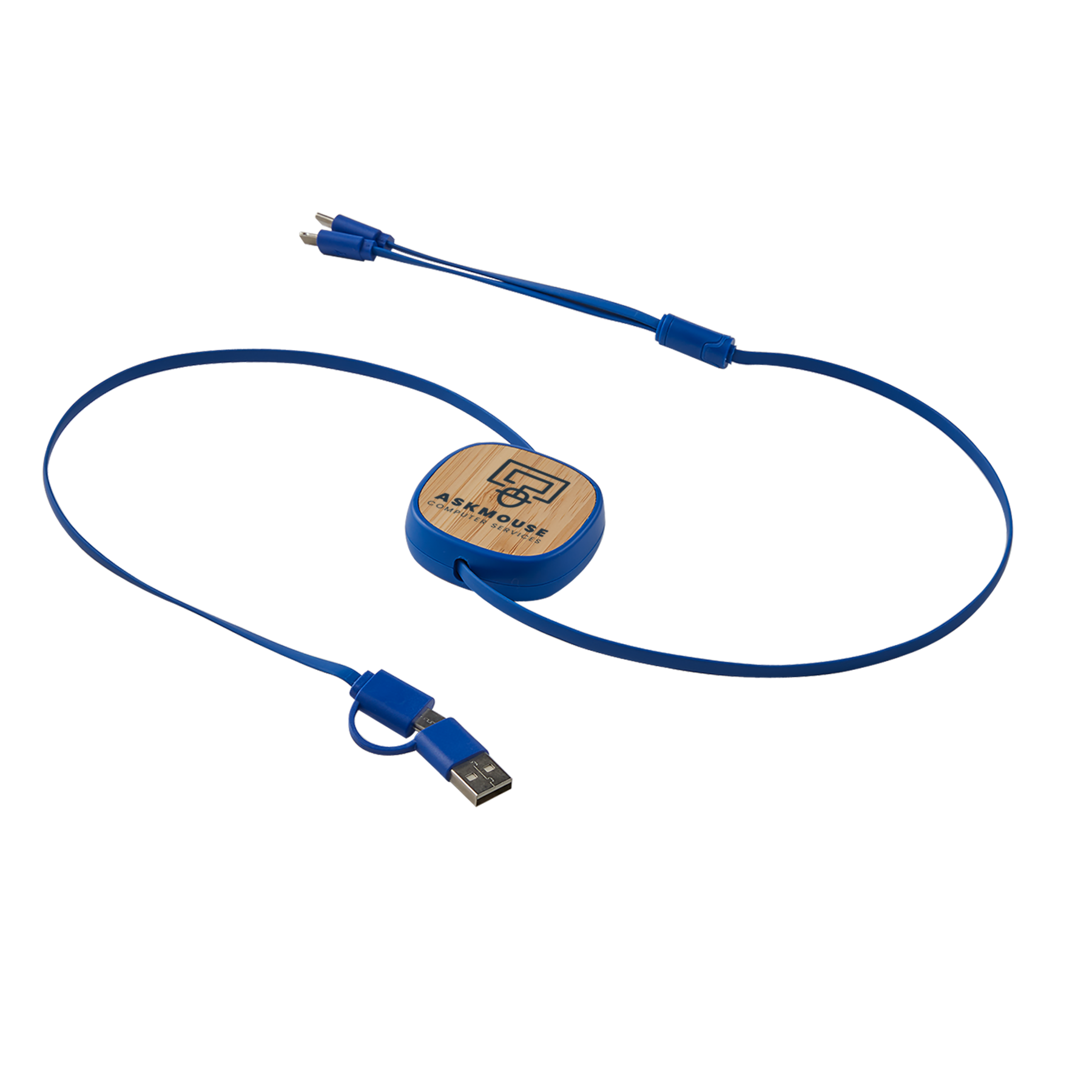 Dual Input 3-IN-1 Bamboo Retractable Cable 5