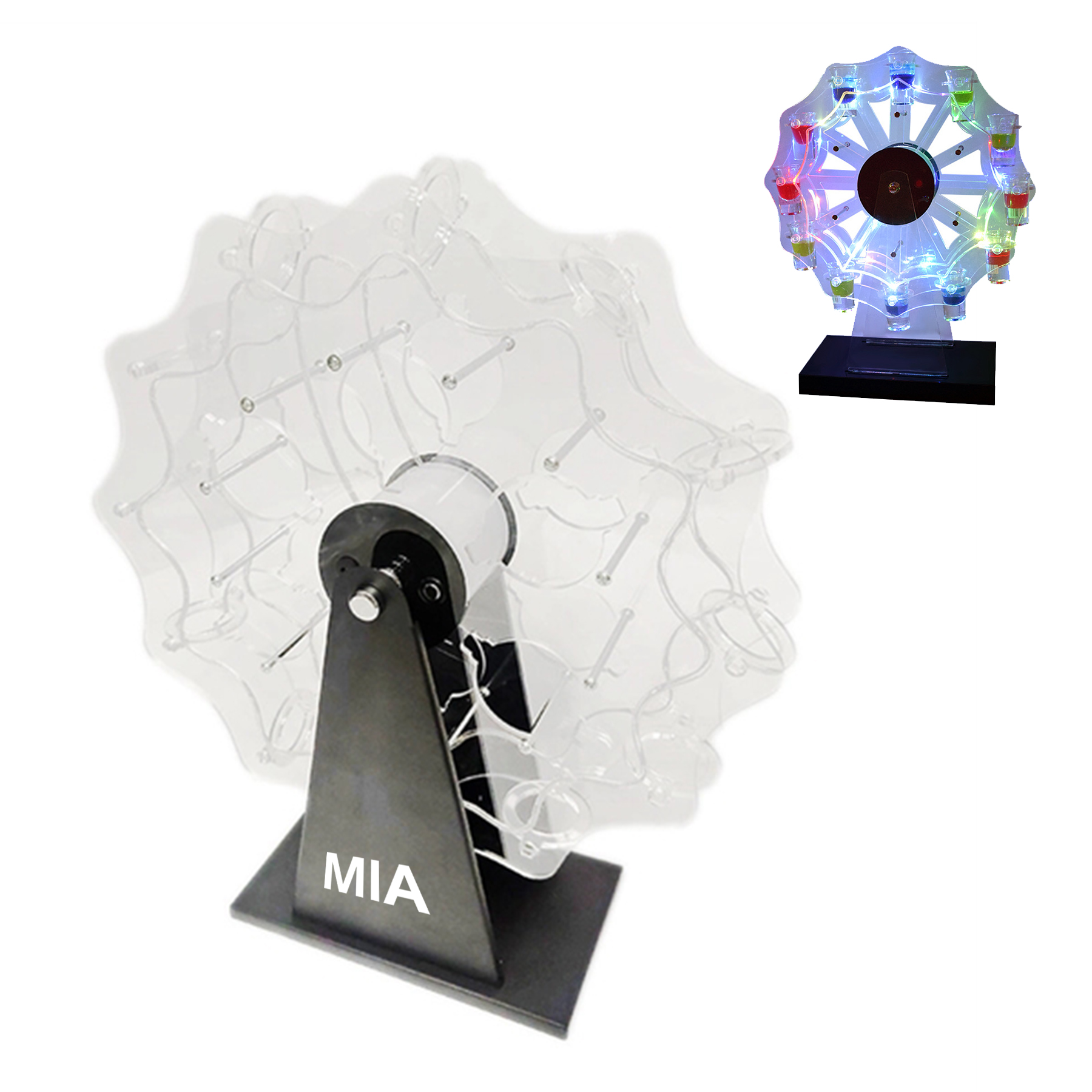 Acrylic LED Ferris Wheel Cup Holder Glow Contains Glass 2
