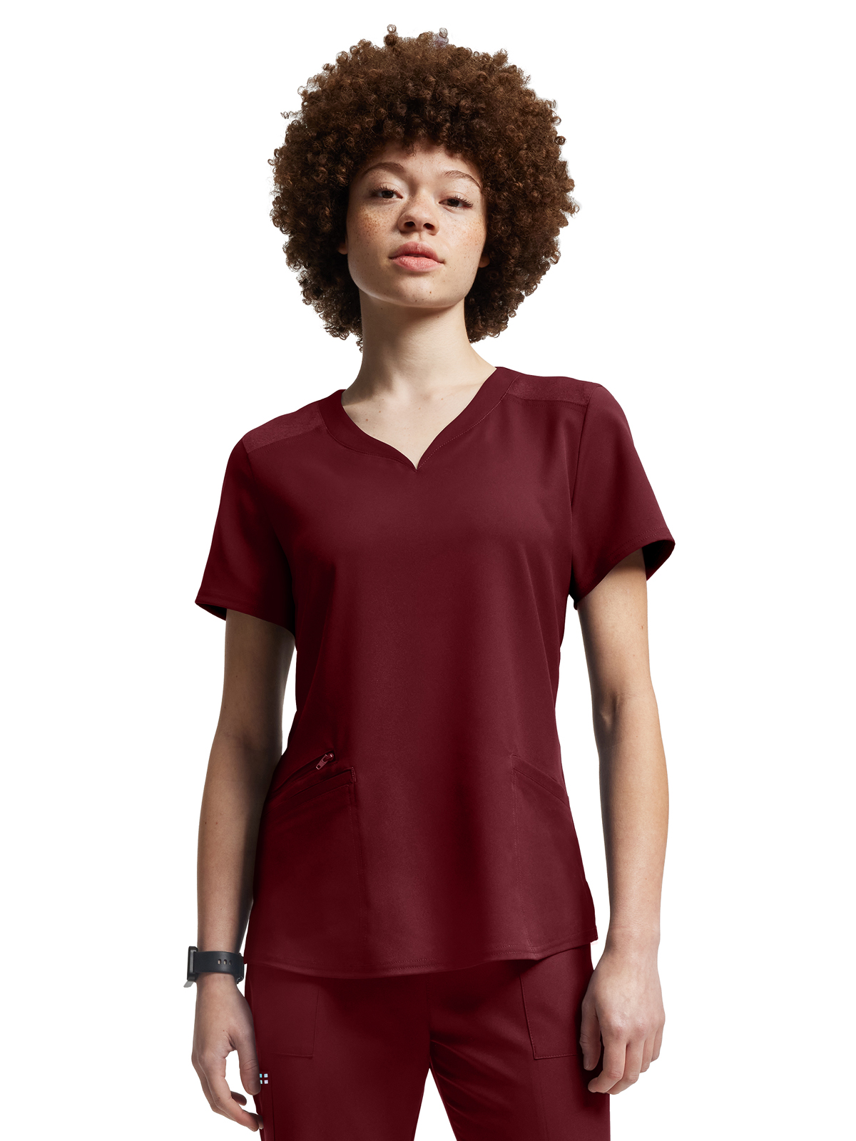 White Cross - VIBE - Women's Three-Pocket Curved V-Neckline Top 24