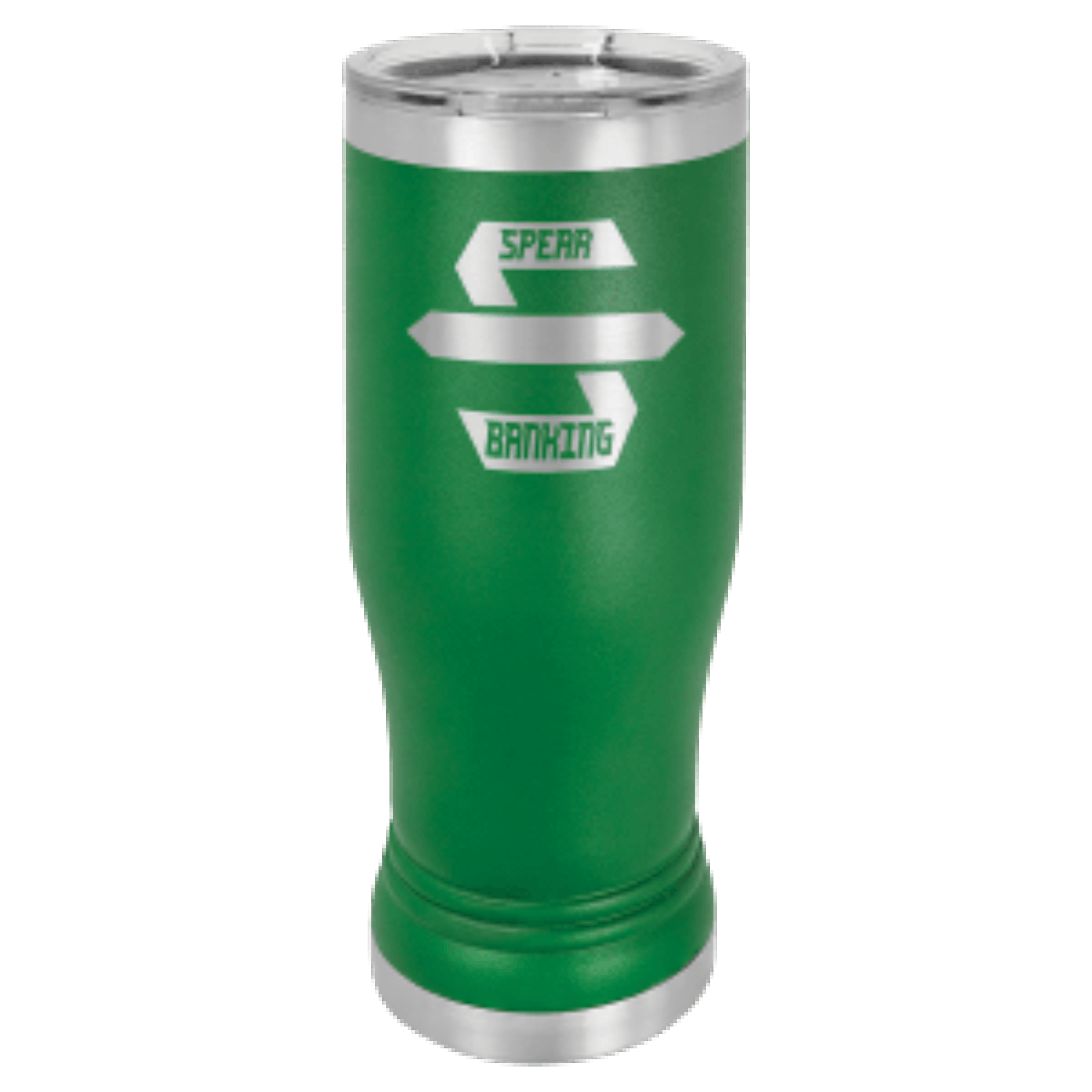 14 oz. Green Laser Engraved Polar Camel Pilsner Tumbler w/Clear Lid 1