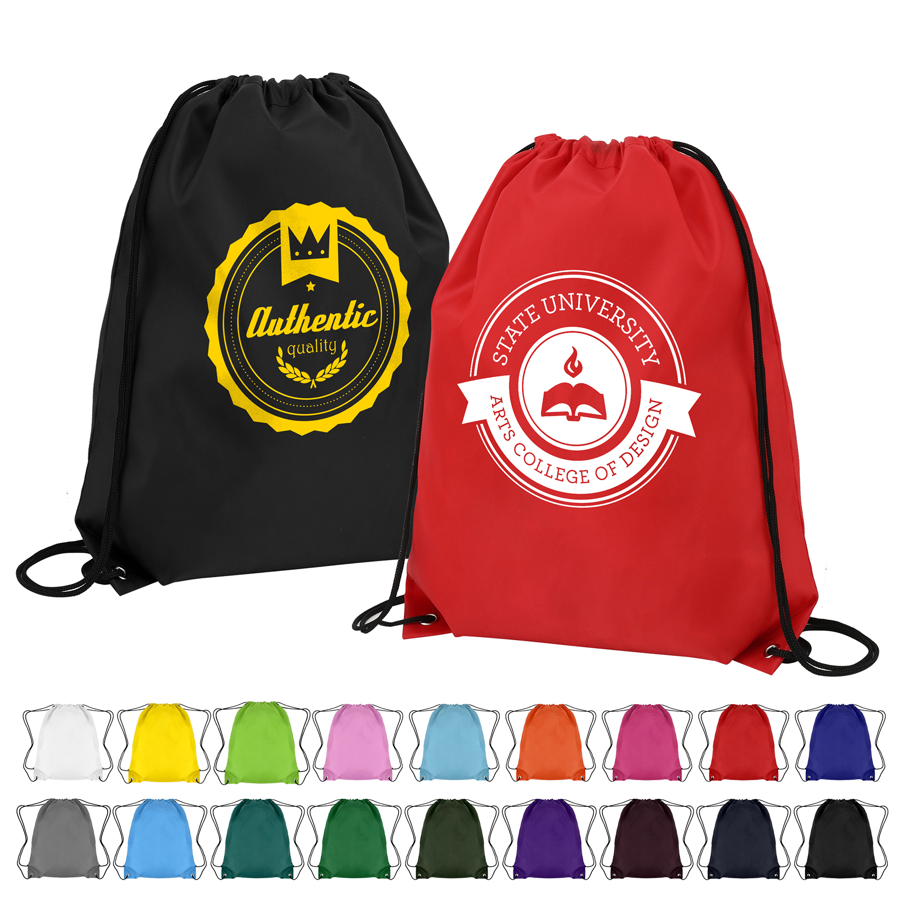 Classic Polyester Drawstring Sports Backpack 22