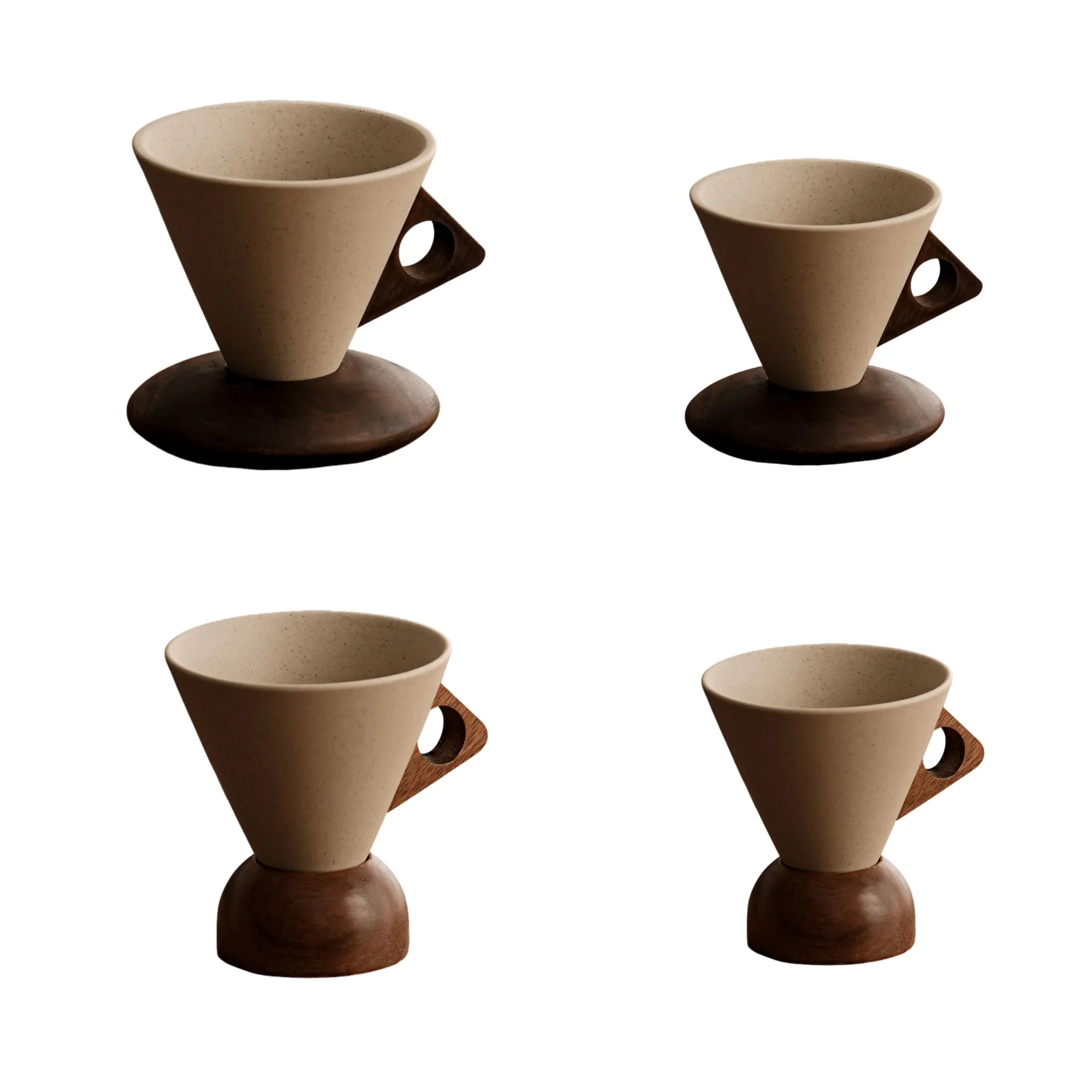 6oz-9oz Creative Funnel-Shaped Ceramic Mug 3