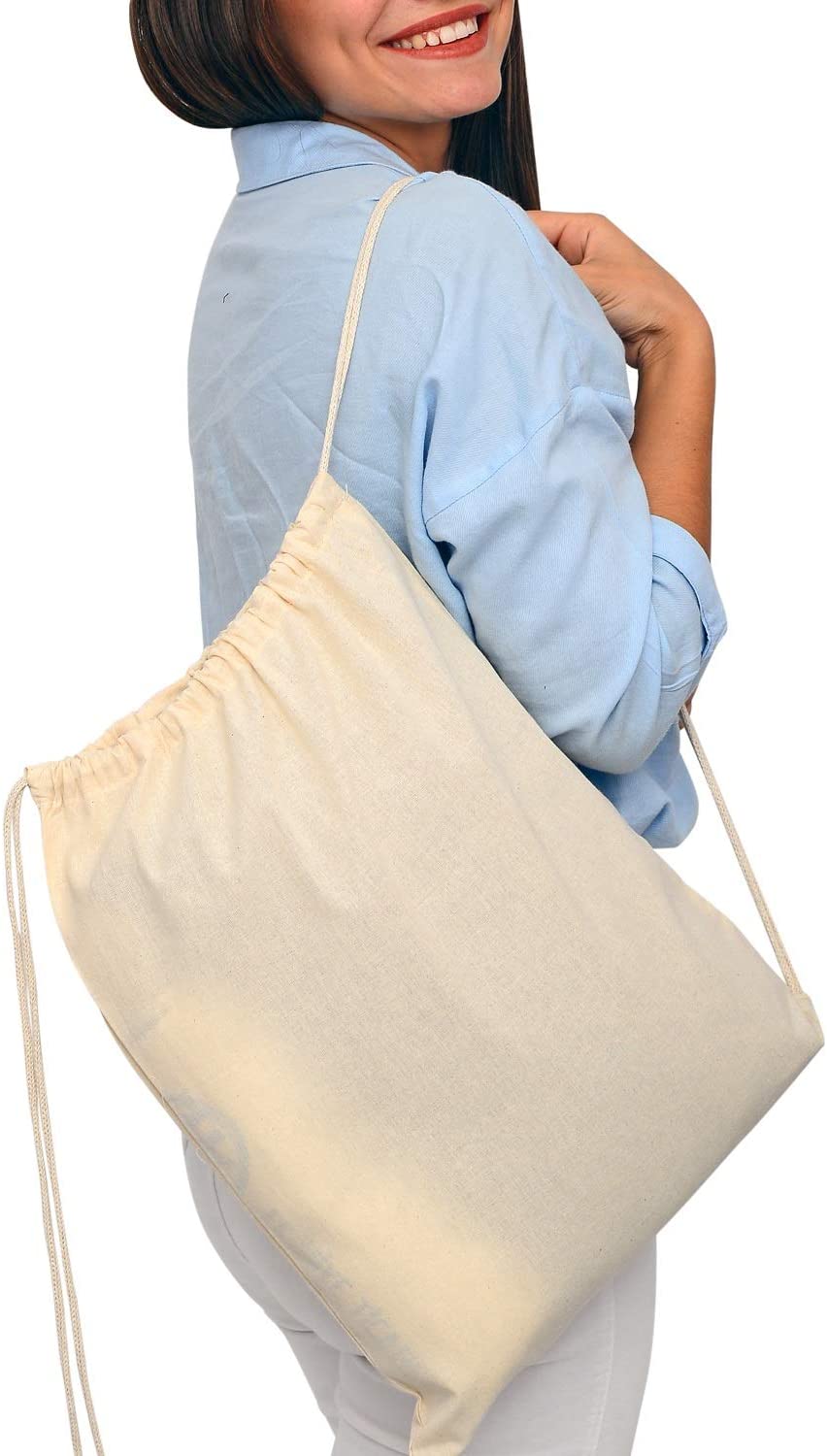 Drawstring Gym Sack Canvas Cinch Sport Pack for Men and Women 4