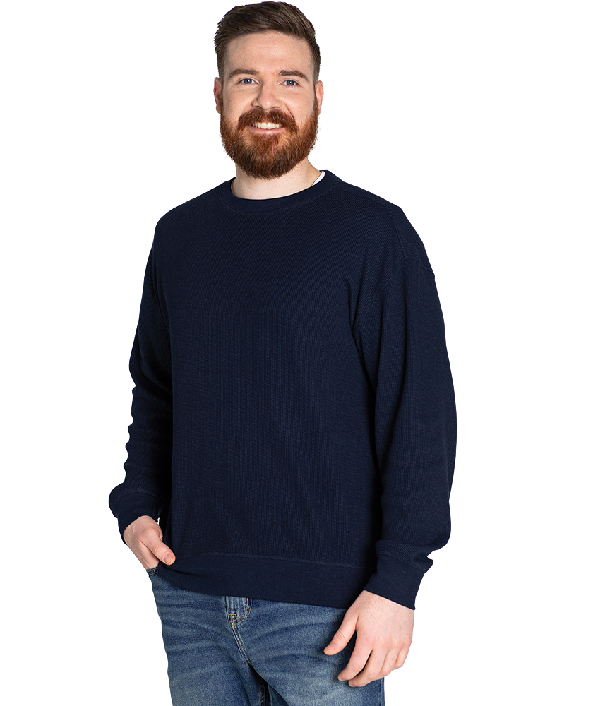 Lightweight Waffle Crew Neck Sweatshirt