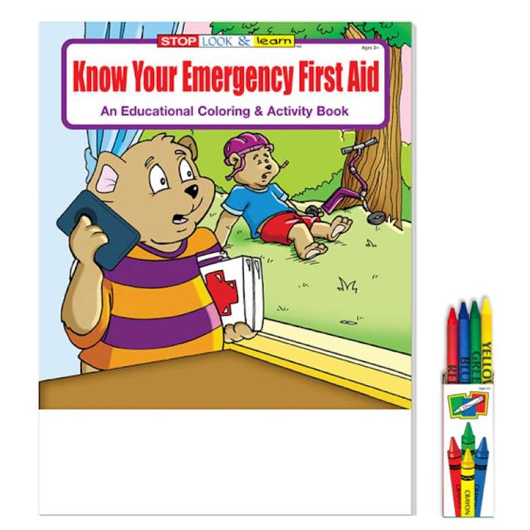 Know Your Emergency First Aid Coloring & Activity Book with Crayons 2