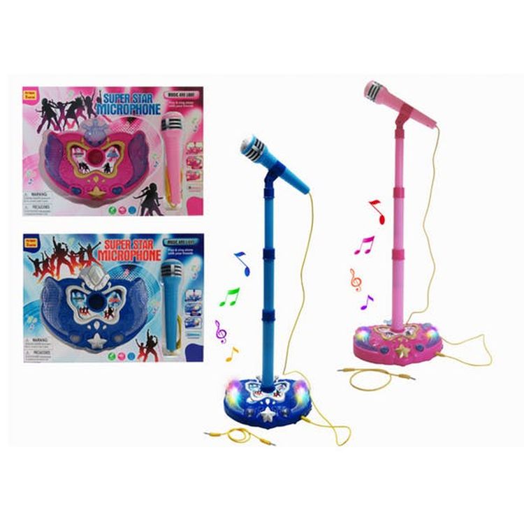 Kids' Musical Microphones with Stand - Pink & Blue 2