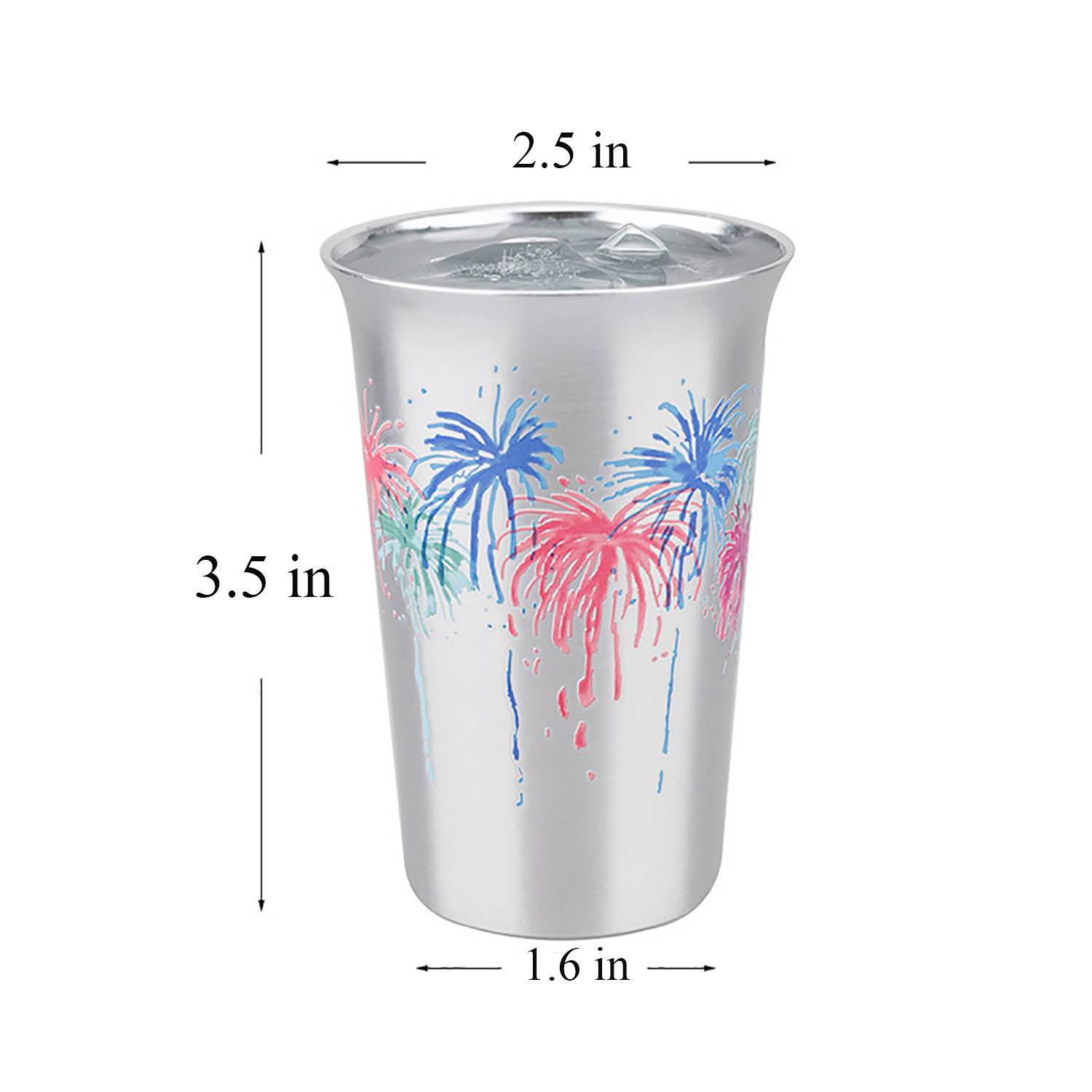 5oz Color-Changing Aluminum Cold Drink Cup - Firework Design 5