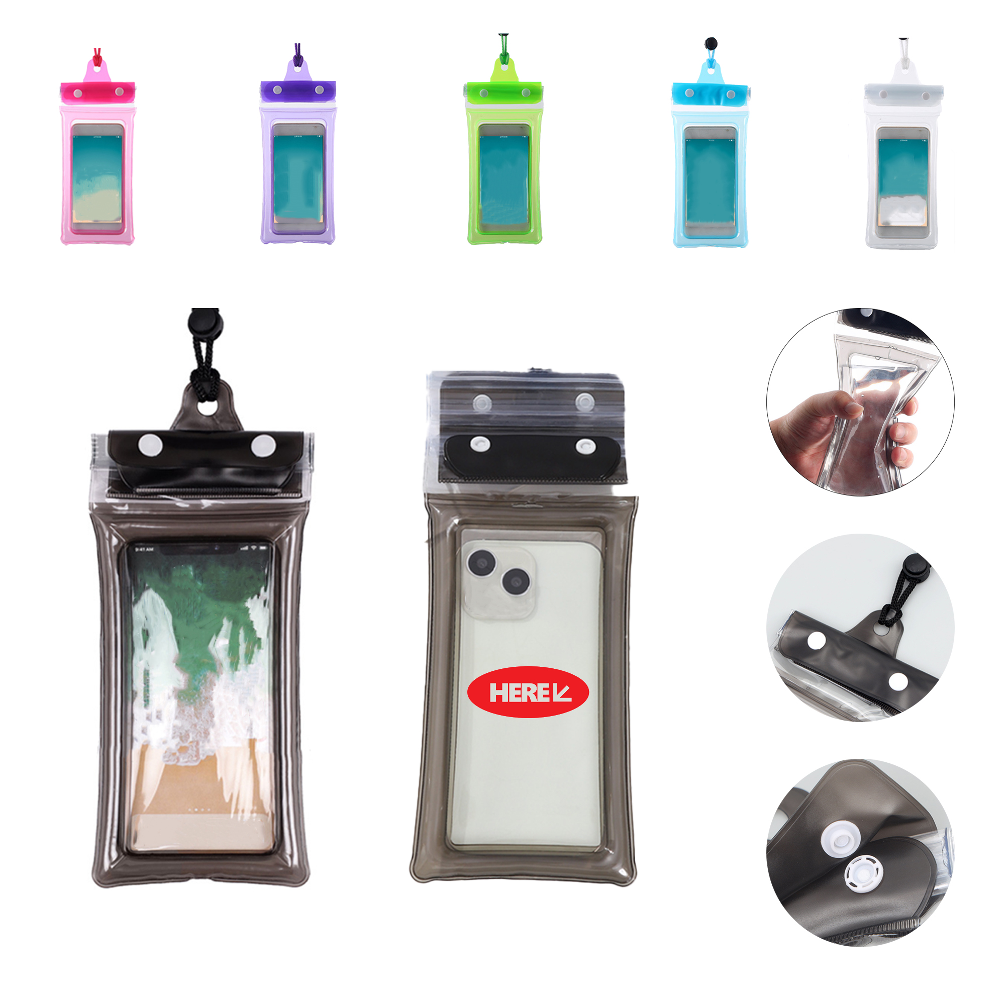 Waterproof Cell Phone Pouch With Lanyard MOQ 50PCS 1