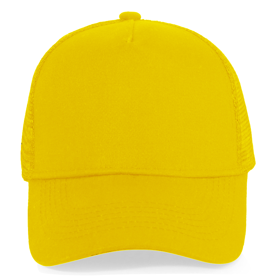Stock Solid Color Cotton 5-Panel Trucker Cap 61