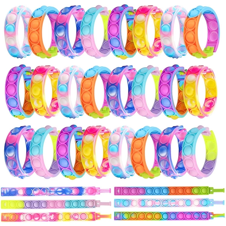 Multicolor Push Pop Bubble Wristband Fidget Toy 8